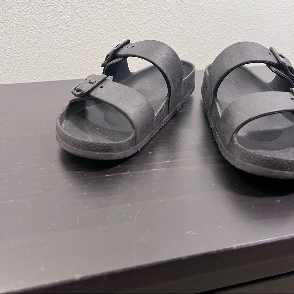 Black Double Strap Sandals (Birkenstock look alike) women’s size 7 adjustable - Picture 2 of 10